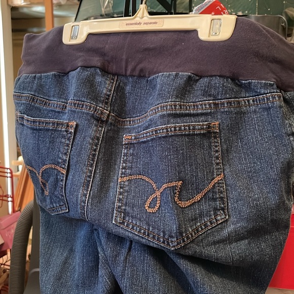 Maternity Pull on Jeans with Pockets side and Hips - Picture 4 of 5